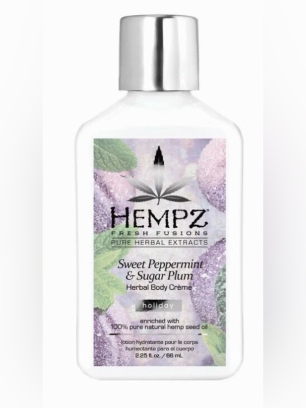 Hempz Lotion Sweet Peppermint Sugar Plum travel size! New 2.25 oz body cream